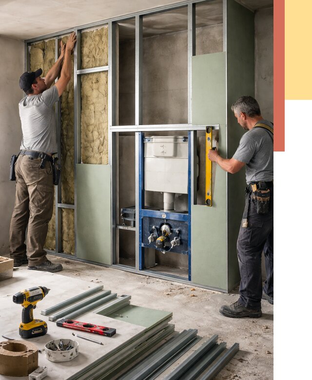 Установка сантехнических перегородок в Саяногорске от 8707 руб. | ОТДЕЛОЧНИК-Снг