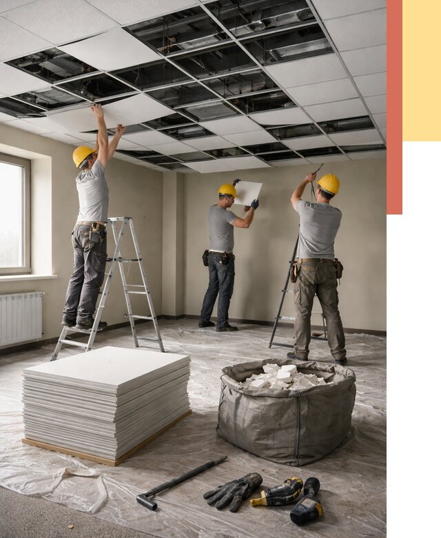 Демонтаж потолка Армстронг в Саяногорске от 4609 руб. быстро и недорого | ОТДЕЛОЧНИК-Снг