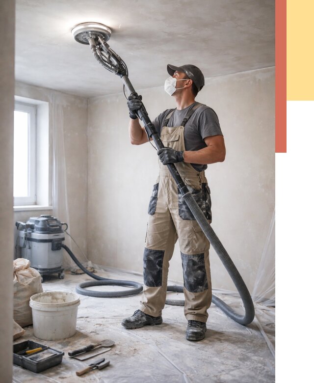 Шлифовка потолка в Саяногорске от 3585 руб. — услуги шлифования потолка | ОТДЕЛОЧНИК-Снг