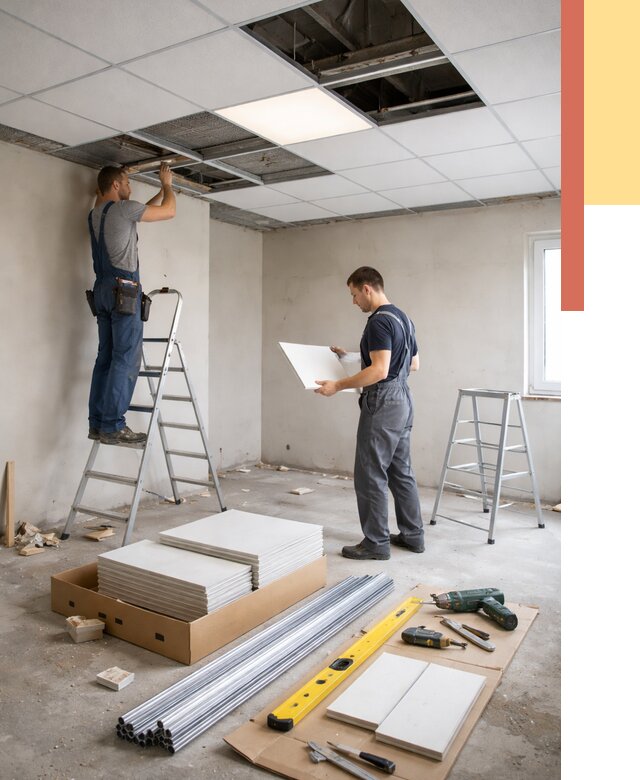 Монтаж потолка армстронг в Саяногорске от 4609 руб/м2 — быстрая установка под ключ | ОТДЕЛОЧНИК-Снг