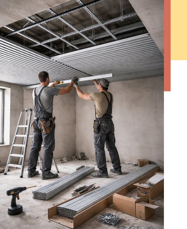 Монтаж реечного потолка в Саяногорске от 4609 руб. под ключ | ОТДЕЛОЧНИК-Снг