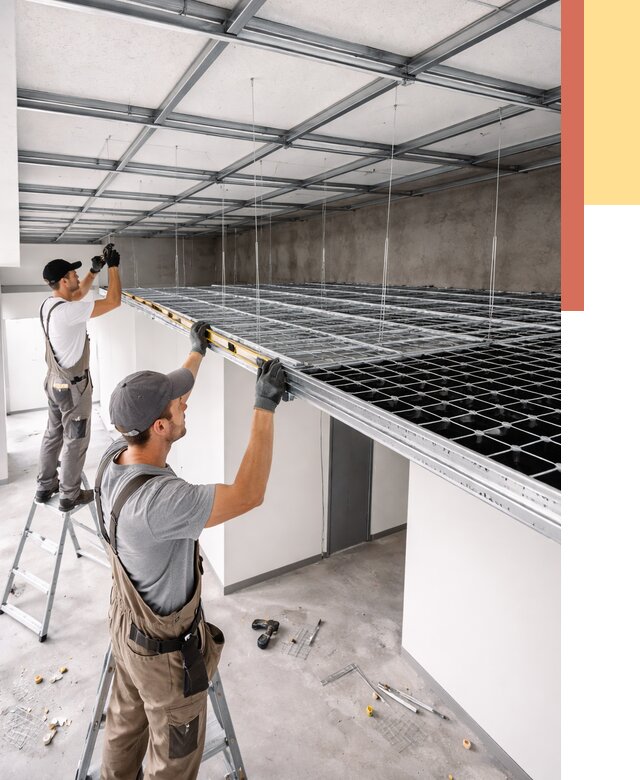 Монтаж потолка грильято в Саяногорске от 461 руб./м² — быстрая сборка под ключ | ОТДЕЛОЧНИК-Снг