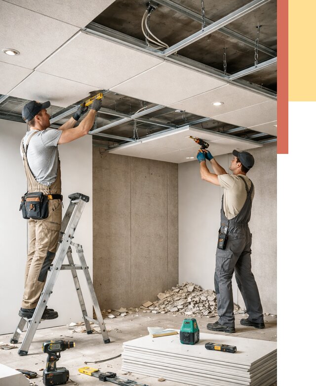 Монтаж акустического потолка в Саяногорске от 6658 руб/м2 — быстро и недорого | ОТДЕЛОЧНИК-Снг