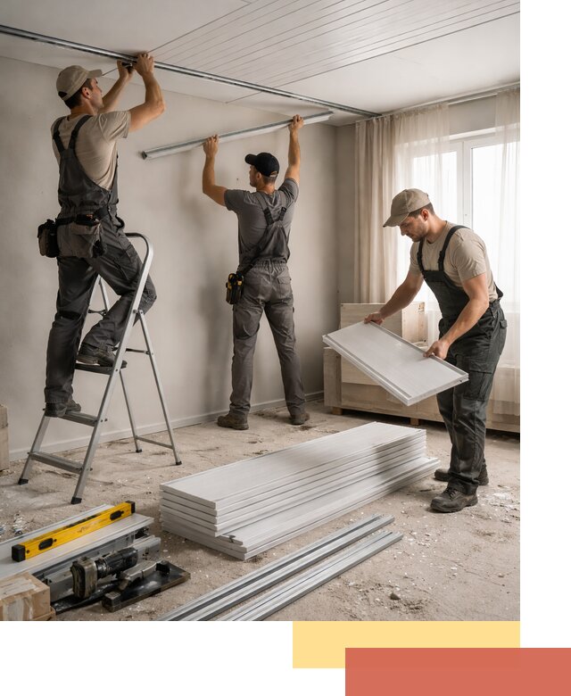 Монтаж потолка из ПВХ панелей в Саяногорске оперативно и качественно