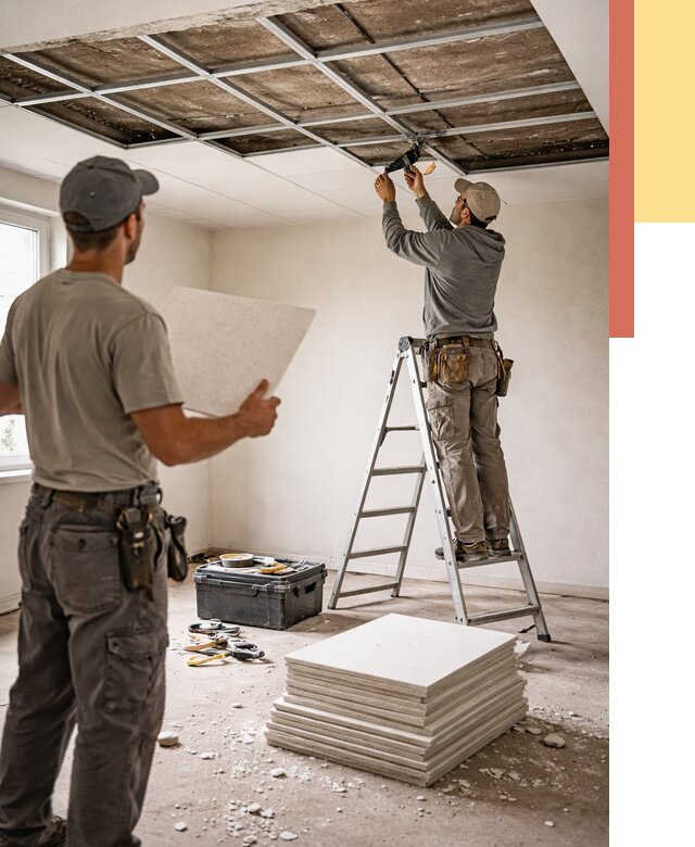 Замена плит подвесного потолка в Саяногорске от 1793 руб. быстро и недорого | ОТДЕЛОЧНИК-Снг