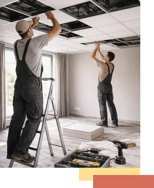 Замена плит подвесного потолка в Саяногорске быстро и качественно