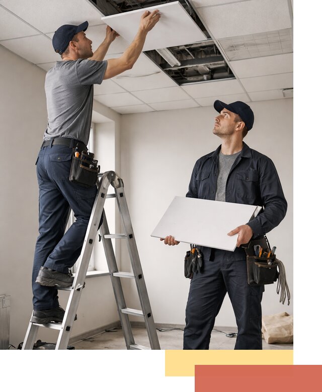 Обслуживание подвесного потолка в Саяногорске — ремонт и чистка