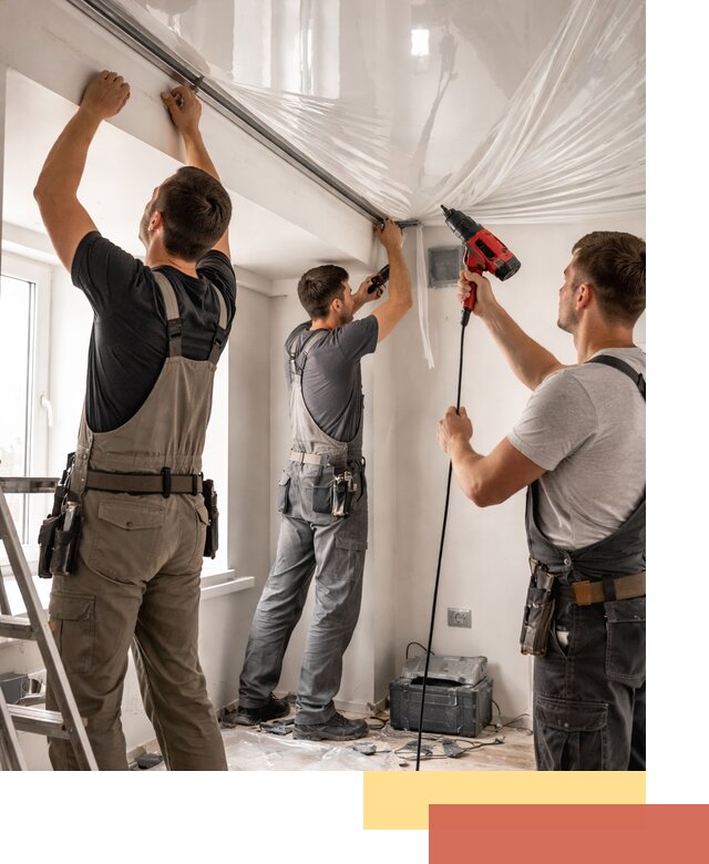 Монтаж глянцевого натяжного потолка в Саяногорске быстро и качественно