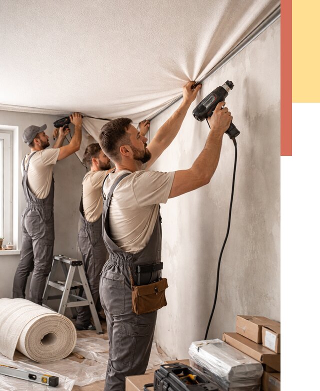 Монтаж фактурного натяжного потолка в Саяногорске от 768 руб. — ОТДЕЛОЧНИК-Снг