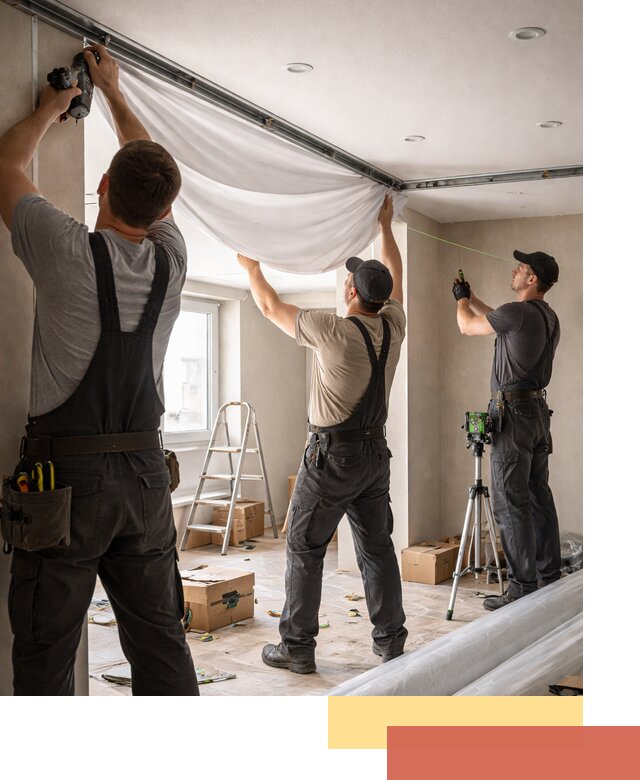 Монтаж парящего натяжного потолка под ключ в Саяногорске