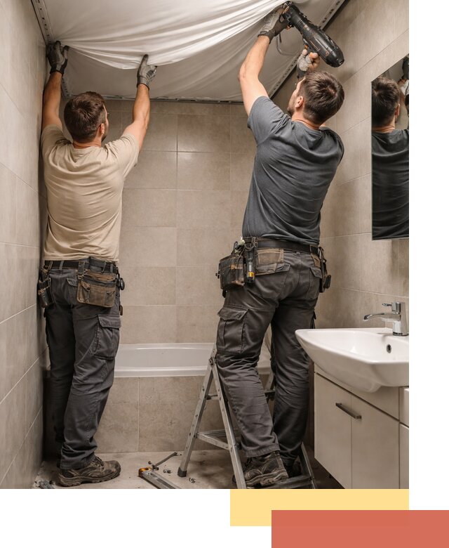 Монтаж натяжного потолка в ванной в Саяногорске быстро и качественно