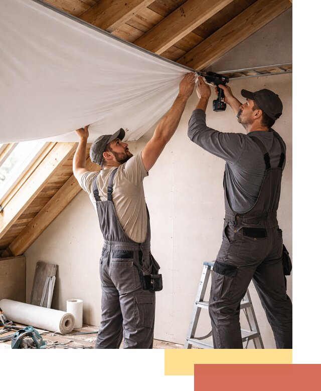 Монтаж натяжного потолка в мансарде в Саяногорске