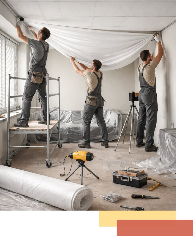 Монтаж натяжного потолка в офисе в Саяногорске