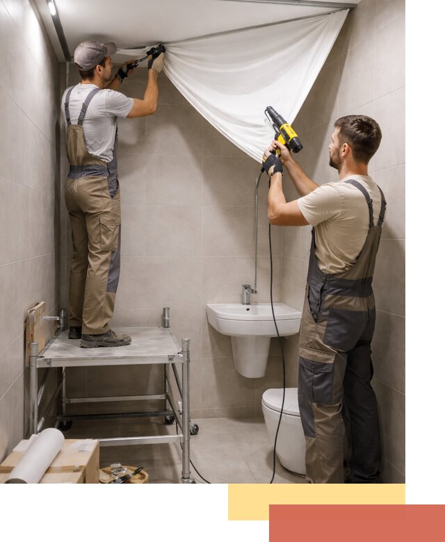 Монтаж натяжного потолка в санузле в Саяногорске