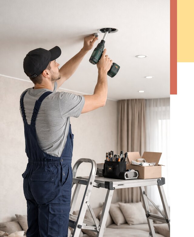 Установка и монтаж точечных светильников в натяжной потолок в Саяногорске от 1844 руб. | ОТДЕЛОЧНИК-Снг