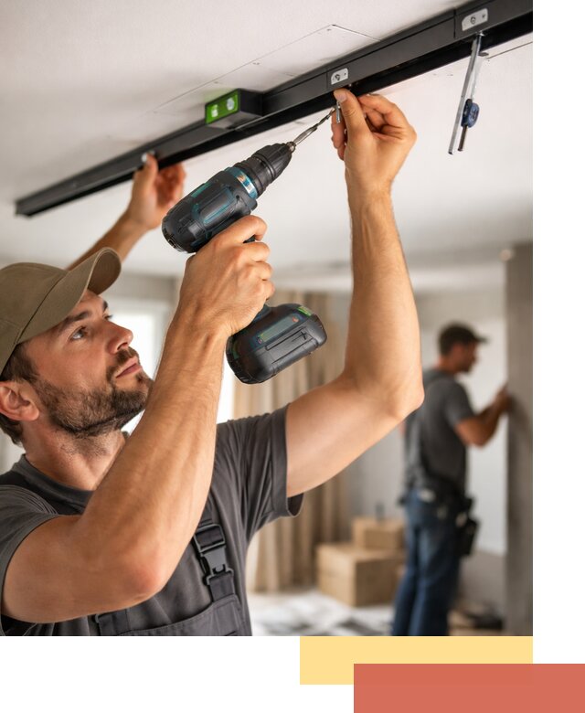 Установка трековых светильников в натяжной потолок в Саяногорске