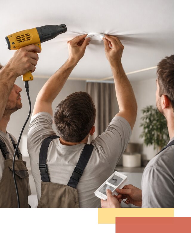 Ремонт прокола полотна натяжного потолка в Саяногорске