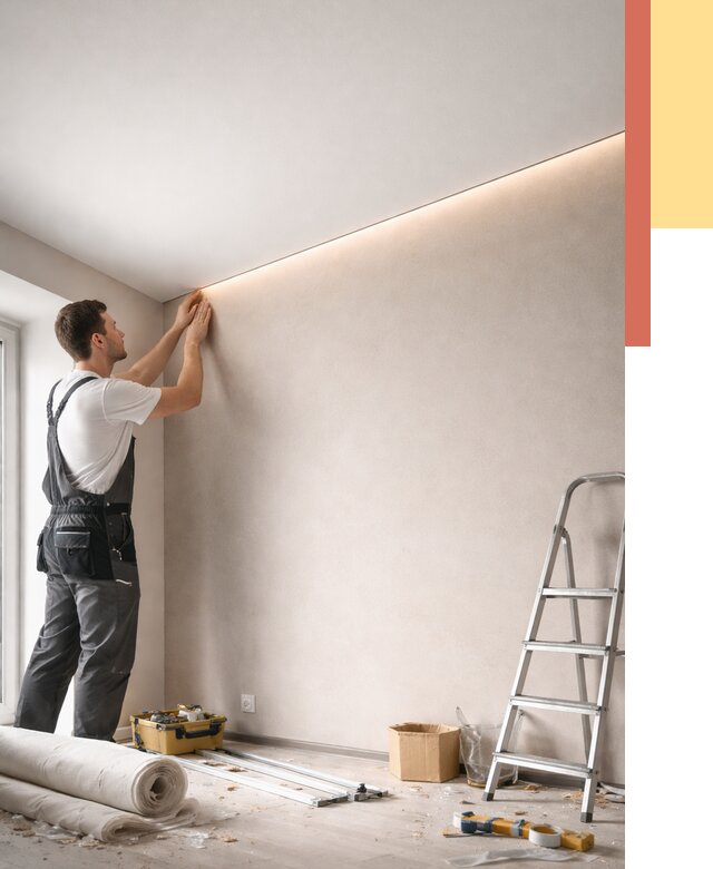 Теневые натяжные потолки в Саяногорске от 8399 руб. под ключ | ОТДЕЛОЧНИК-Снг