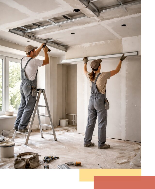 Монтаж многоуровневого потолка из гипсокартона в Саяногорске