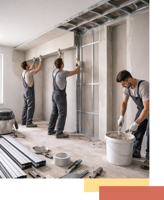 Монтаж потолка из гипсокартона с нишей в Саяногорске