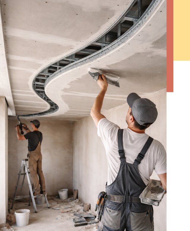 Криволинейный потолок из гипсокартона в Саяногорске от 2151 руб./м2 | ОТДЕЛОЧНИК-Снг