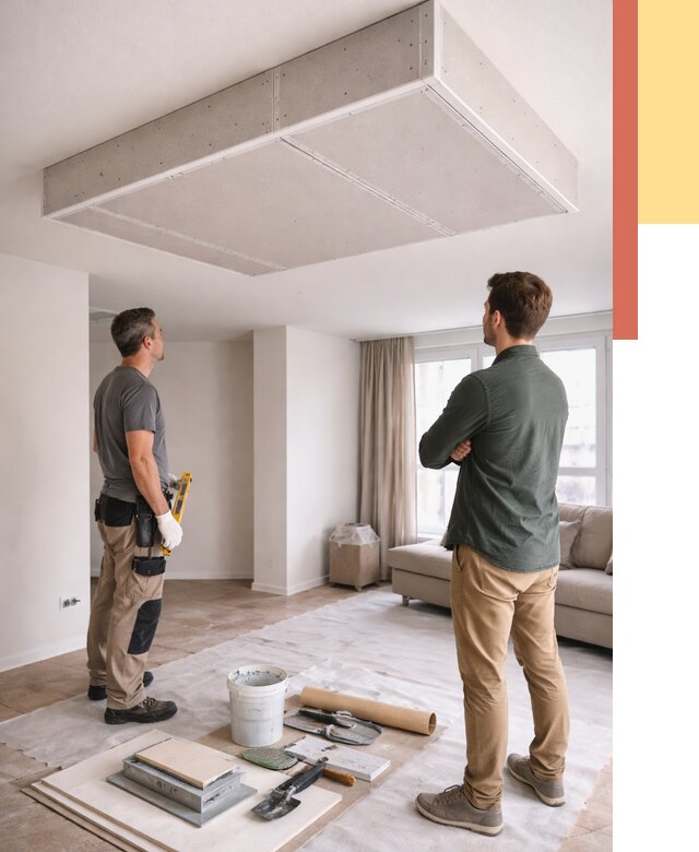 Короб на потолке из гипсокартона в Саяногорске от 2253 руб. — монтаж и услуги под ключ | ОТДЕЛОЧНИК-Снг