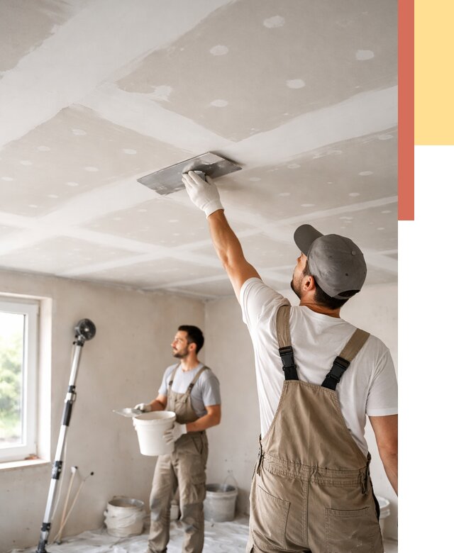 Шпаклевка потолка из гипсокартона в Саяногорске от 3278 руб./м2 — услуги под ключ | ОТДЕЛОЧНИК-Снг
