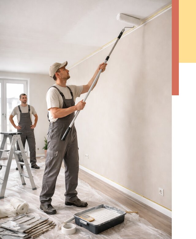 Покраска потолка из гипсокартона в Саяногорске от 4609 руб./м2 — услуги под ключ | ОТДЕЛОЧНИК-Снг