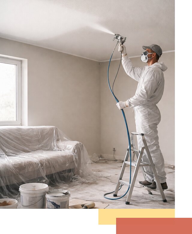 Покраска потолка краскопультом в Саяногорске быстро и качественно