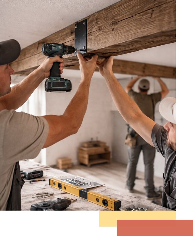 Монтаж декоративных потолочных балок в Саяногорске